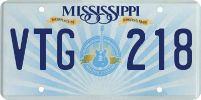 MS license plate VTG218