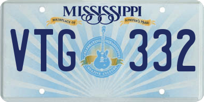 MS license plate VTG332