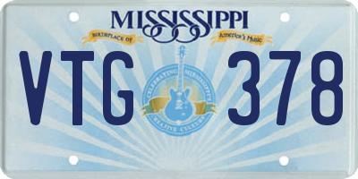 MS license plate VTG378