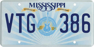 MS license plate VTG386