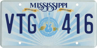 MS license plate VTG416