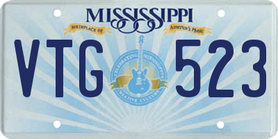 MS license plate VTG523