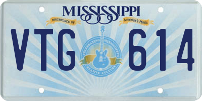 MS license plate VTG614