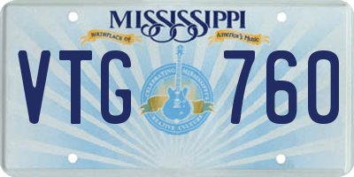 MS license plate VTG760