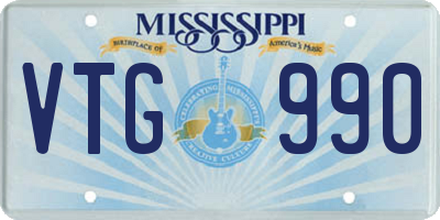 MS license plate VTG990