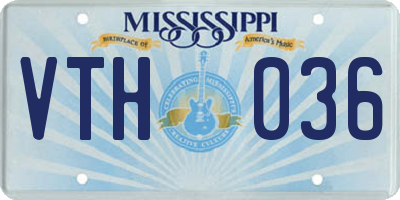 MS license plate VTH036