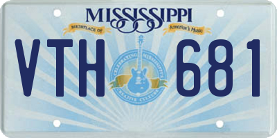 MS license plate VTH681