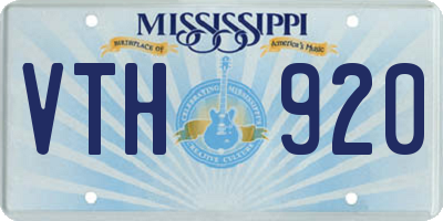 MS license plate VTH920