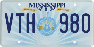 MS license plate VTH980