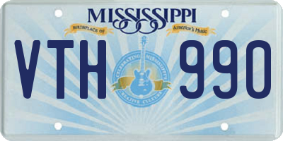 MS license plate VTH990