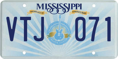MS license plate VTJ071
