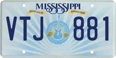 MS license plate VTJ881
