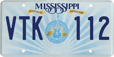 MS license plate VTK112