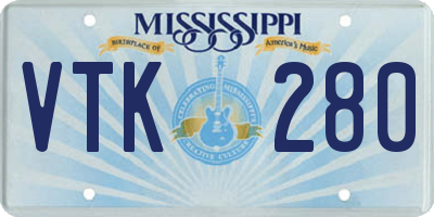 MS license plate VTK280