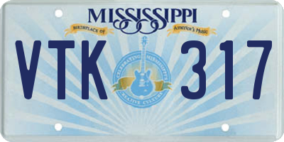 MS license plate VTK317