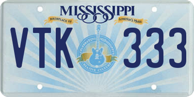 MS license plate VTK333