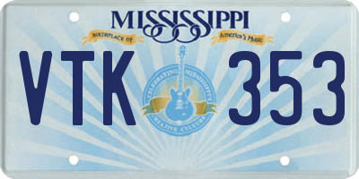 MS license plate VTK353