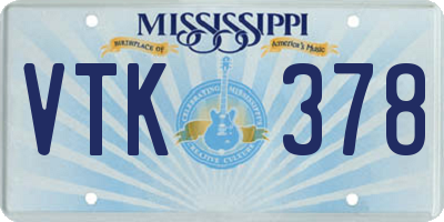 MS license plate VTK378