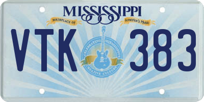 MS license plate VTK383
