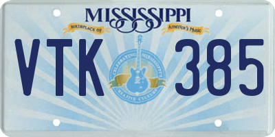 MS license plate VTK385