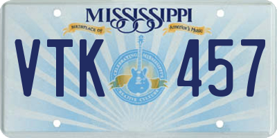 MS license plate VTK457