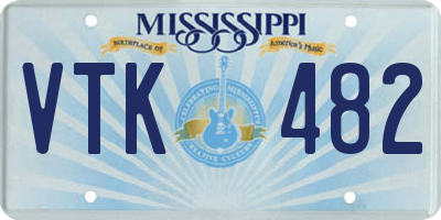 MS license plate VTK482