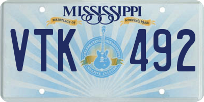 MS license plate VTK492