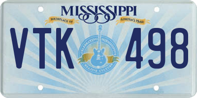 MS license plate VTK498