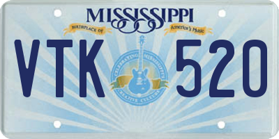 MS license plate VTK520