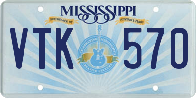 MS license plate VTK570