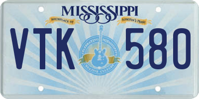 MS license plate VTK580