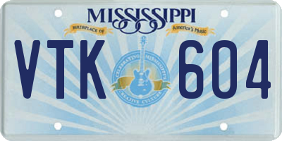 MS license plate VTK604