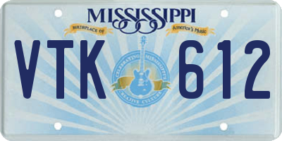 MS license plate VTK612