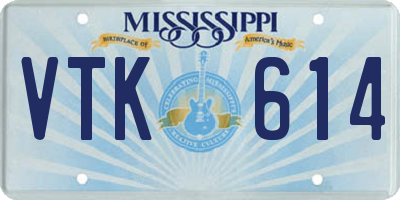 MS license plate VTK614