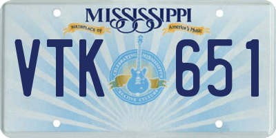 MS license plate VTK651