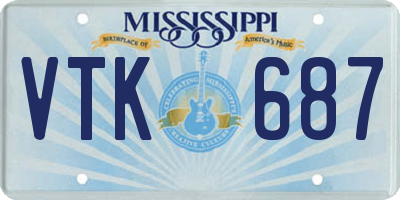 MS license plate VTK687