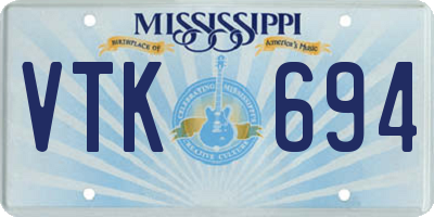 MS license plate VTK694
