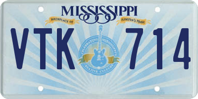 MS license plate VTK714