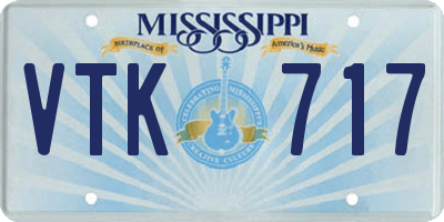 MS license plate VTK717