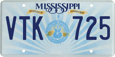 MS license plate VTK725