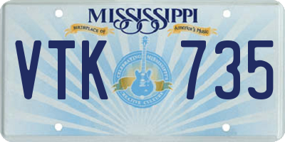 MS license plate VTK735