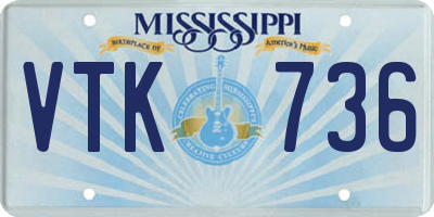 MS license plate VTK736