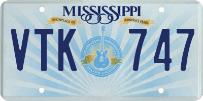 MS license plate VTK747