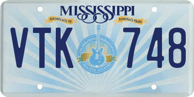 MS license plate VTK748
