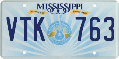 MS license plate VTK763