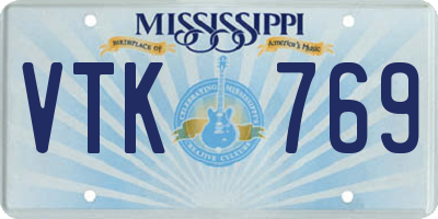 MS license plate VTK769