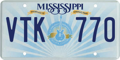 MS license plate VTK770