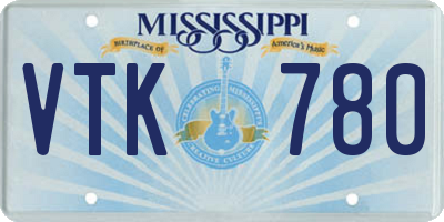 MS license plate VTK780
