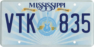 MS license plate VTK835