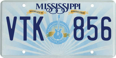 MS license plate VTK856